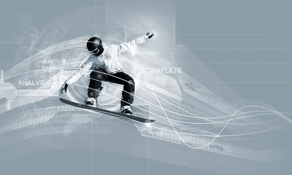 Digitální snowboarding — Stock fotografie