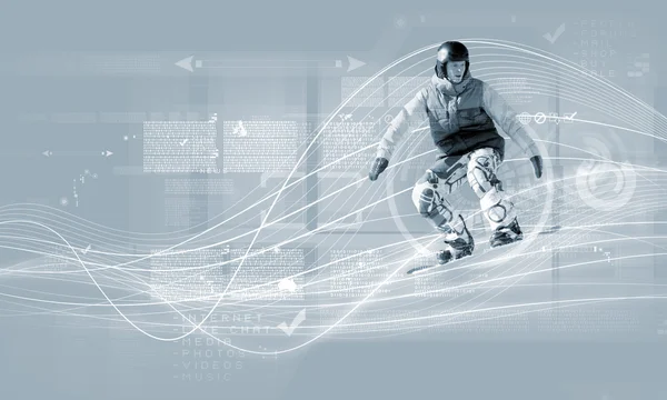 Digitální snowboarding — Stock fotografie
