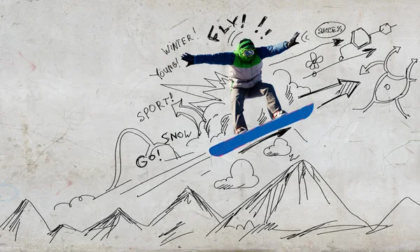Esboço de snowboard — Fotografia de Stock