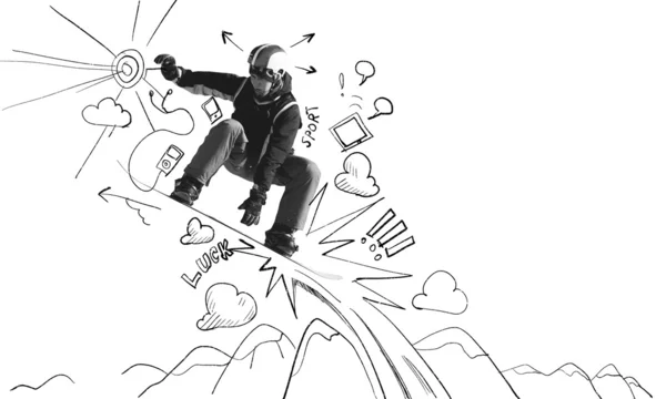 Croquis de snowboard — Φωτογραφία Αρχείου