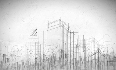 Construction sketch plan clipart