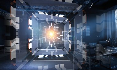 Teknoloji ve yenilik kavramı. Karışık ortam