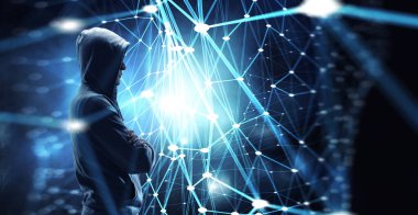 Siber güvenlik kavramı. Karışık ortam