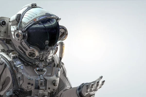 Astronaut op de ruimtewandeling. Gemengde media — Stockfoto