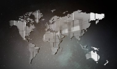 Küresel teknoloji kavramı. Görüntünün elementleri NASA tarafından desteklenmektedir