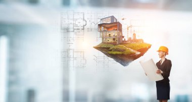 Emlak konsepti. Karışık ortam