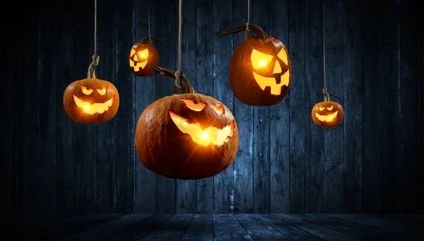 Halloween bild med pumpor. Blandade medier — Stockfoto