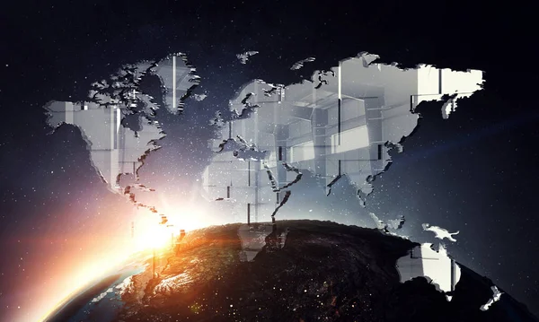 全球技术概念。美国航天局提供的图像要素 — 图库照片