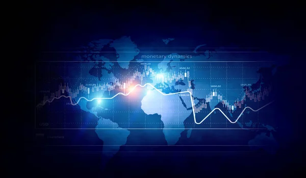 Gráfico de negócios e monitor comercial — Fotografia de Stock