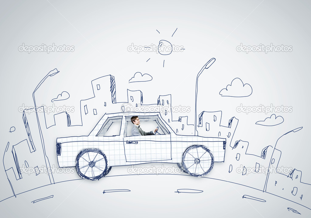 Historical racing car driving at high speed | Stock vector | Colourbox