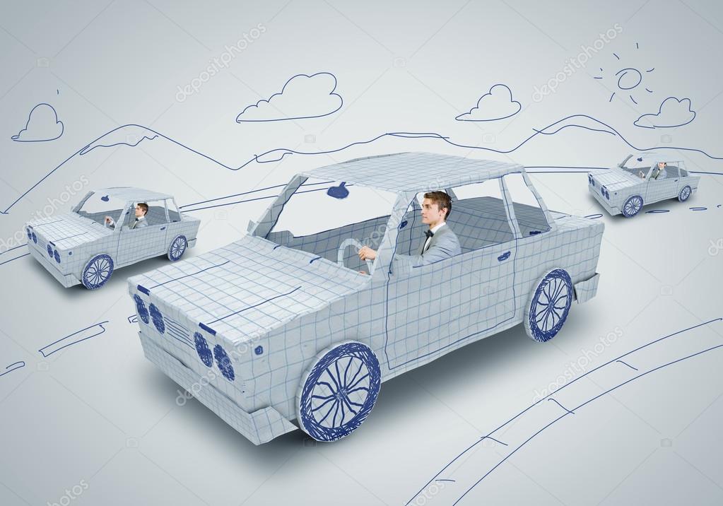 Man driving drawing car Stock Photo by ©SergeyNivens 51666195