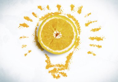 Conceptuele afbeelding met oranje