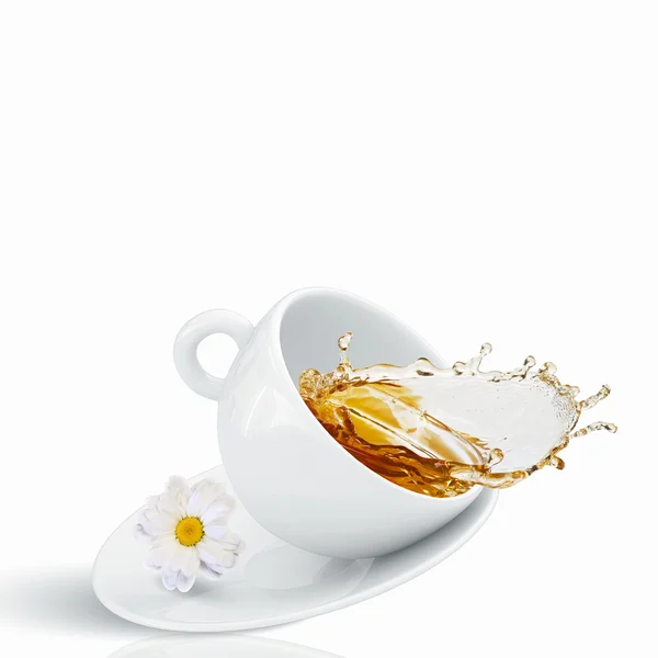 白杯甘菊茶 — 图库照片