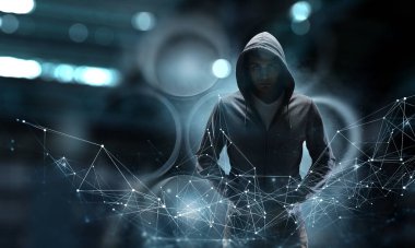 Siber güvenlik kavramı. Karışık ortam