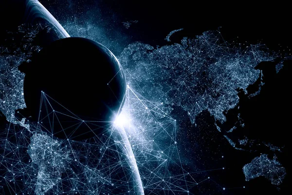 Παγκόσμια έννοια των τεχνολογιών. Στοιχεία της εικόνας που παρέχεται από τη NASA — Φωτογραφία Αρχείου