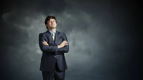 Businessman thinking, in search for idea — Stock Photo, Image