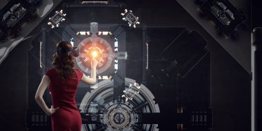 Teknoloji ve yenilik kavramı. Karışık ortam