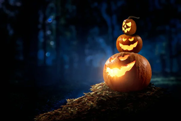 Halloween kép tökökkel. Vegyes média — Stock Fotó