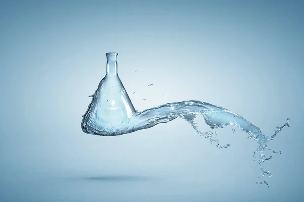 Salpicos de água da garrafa de vidro — Fotografia de Stock