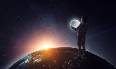 Uzay keşfi konsepti. - Evet. Karışık ortam