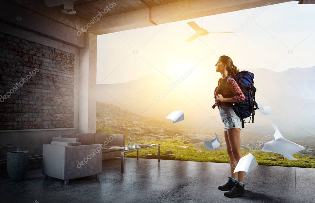 Young traveler exploring the world concept