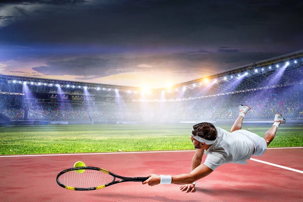 Professional tennis player . Mixed media — Stock Photo, Image