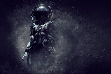 Astronot ve uzay keşfi teması.