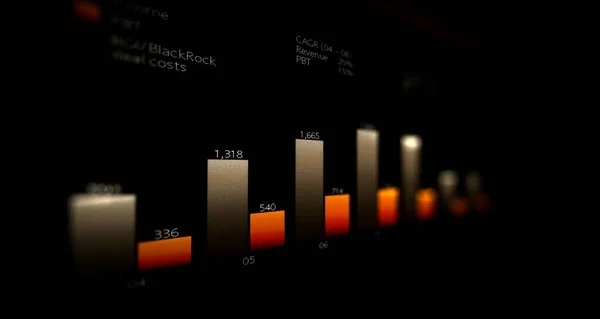 Monitor bisnis grafik dan perdagangan — Stok Foto