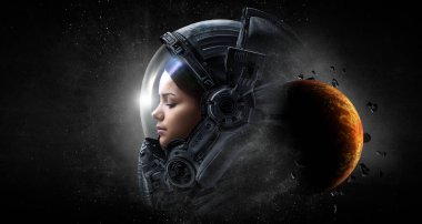 Astronot ve uzay keşfi teması.