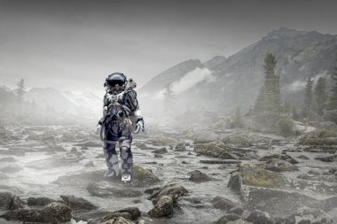 Astronot ve uzay keşfi teması.