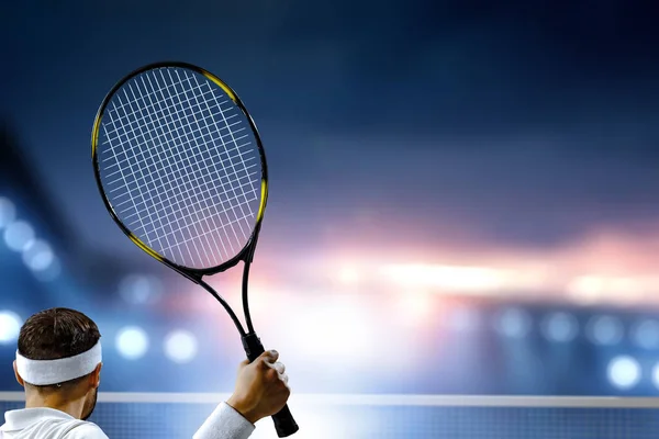 Jugador de tenis profesional. Medios mixtos — Foto de Stock