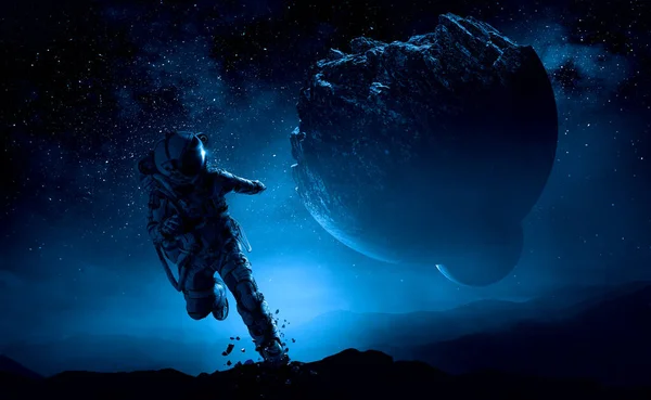 Astronauta e tema de exploração espacial. — Fotografia de Stock