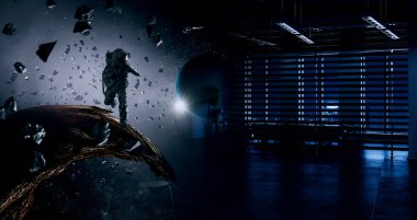 Diğer gezegendeki astronot.