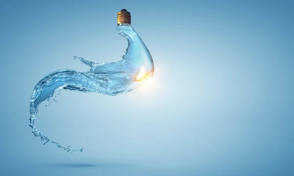 Light bulb from water splash — Stock Photo, Image