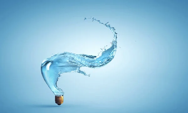 Żarówka z plusk wody — Zdjęcie stockowe