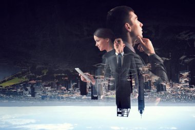 Akıllı şehir konsepti. Karışık ortam