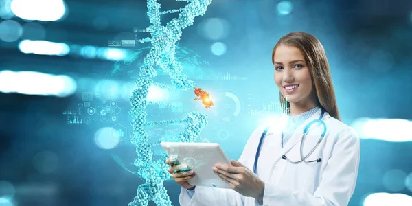 Innovative technologies in science and medicine . Mixed media — Stock Photo, Image