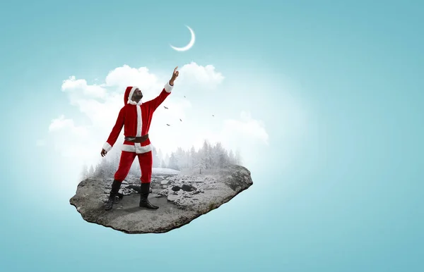Happy Santa. Christmas concept . Mixed media — Stock Photo, Image