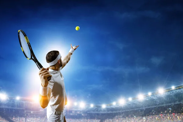 Professional tennis player . Mixed media — Stock Photo, Image