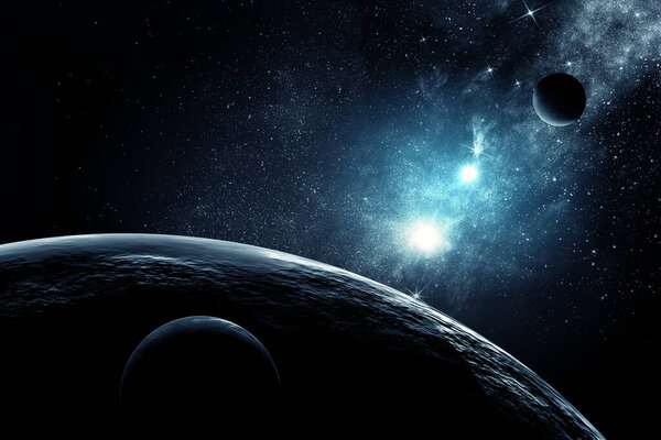 Image of outer space. . Mixed media