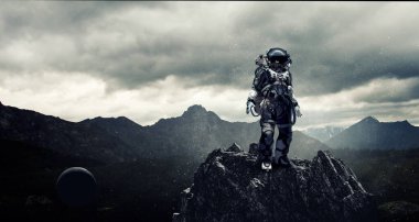 Astronot ve uzay keşfi teması.