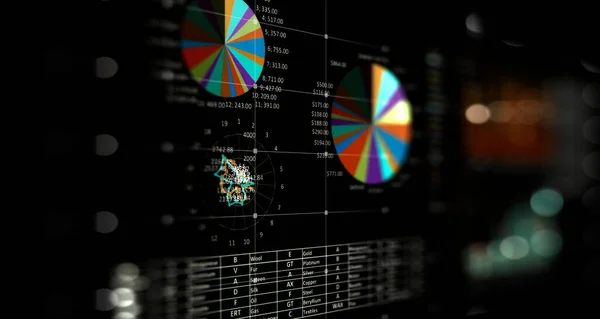 Gráfico de negócios e monitor comercial — Fotografia de Stock