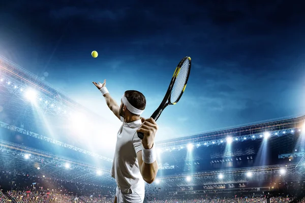 Professional tennis player . Mixed media — Stock Photo, Image