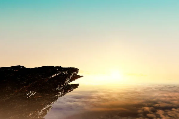雲の上の夕日のパノラマ. — ストック写真