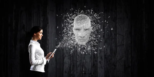 仮想現実と人工知能の概念。混合メディア — ストック写真