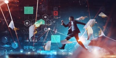 Çalışan enerjik iş adamının portresi