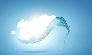 Temiz su sıçraması. Karışık ortam