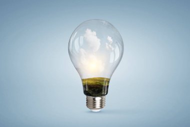 Açık mavi renkli ışık ampul