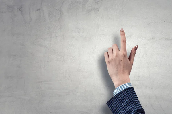 Hand with finger pointing up — Stock Photo, Image