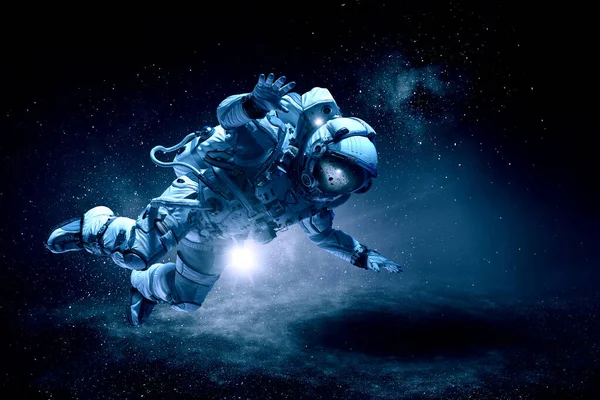 宇宙飛行士と宇宙探査のテーマ. — ストック写真